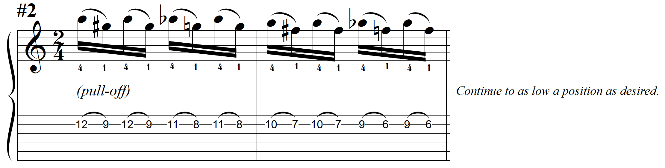 slur study number two copyright 2023 Jeff Anvinson www.jlamusic.com www.guitar-etc.com